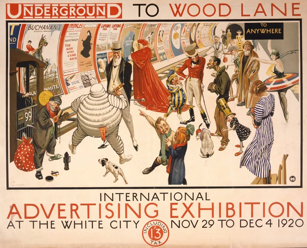 Underground To Wood Lane International Advertising Exhibition At The White City Nov 29 To Dec 4 1920 Wall Art by Frederick Charles Herrick - High-Resolution Digital Print