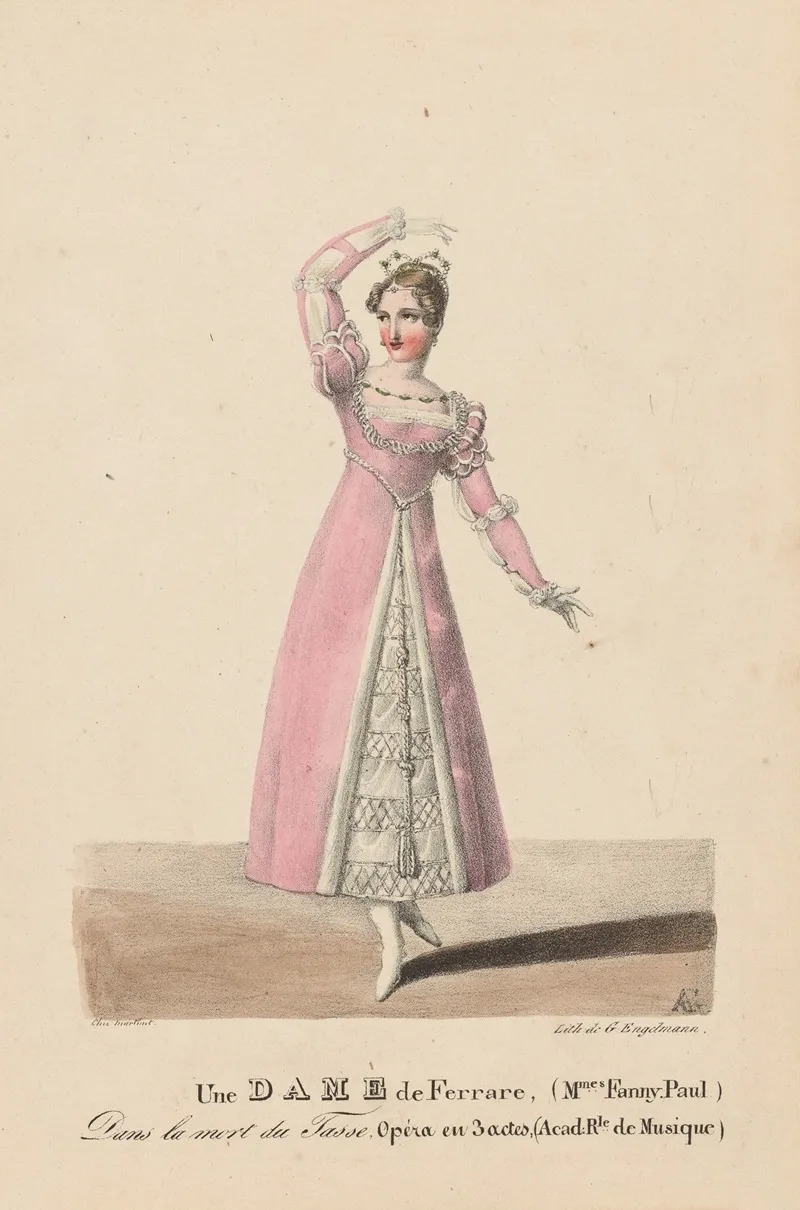 Une Dame De Ferrare Mmes Fanny Paul Dans La Mort Du Tasse Opera En 3 Actes Wall Art by Auguste Garneray - High-Resolution Digital Print