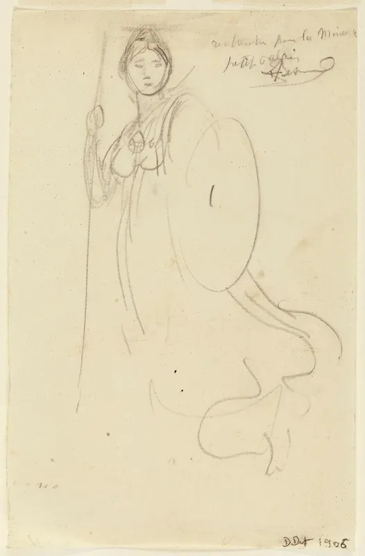 Une Femme En Armure Et Bouclier De Face