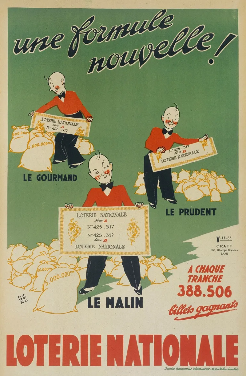 Une Formule Nouvelle Loterie Nationale Wall Art by Armand Rapeno - High-Resolution Digital Print