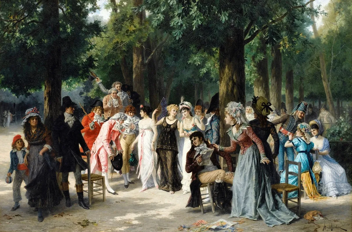 Une Mode Nouvelle Sous Le Directoire Wall Art by Paul Émile Antony Morlon - High-Resolution Digital Print