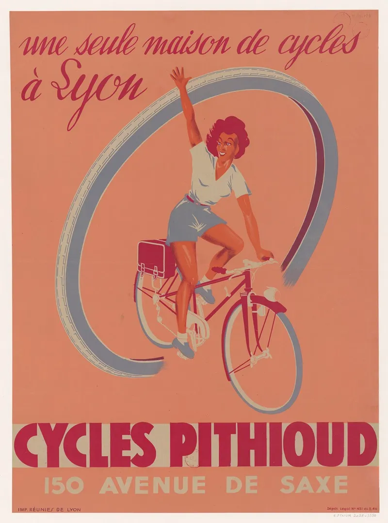 Une Seule Maison De Cycles A Lyon Cycles Pithioud 150 Avenue De Saxe Wall Art by Imp. Réunies de Lyon - High-Resolution Digital Print