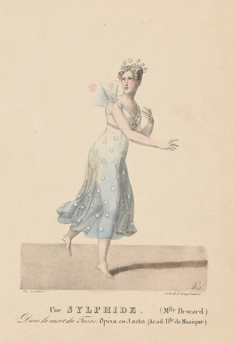 Une Sylphide Mlle Brocard Dans La Mort Du Tasse Opera En 3 Actes Wall Art by Auguste Garneray - High-Resolution Digital Print