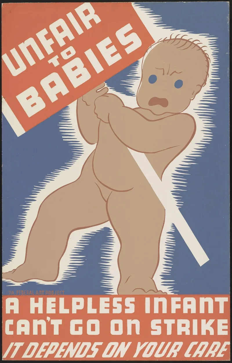 Unfair To Babies A Helpless Infant Cant Go On Strike Wall Art by Erik Hans Krause - High-Resolution Digital Print