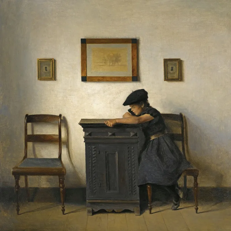Ung Kvinde I Interior Young Girl In An Interior