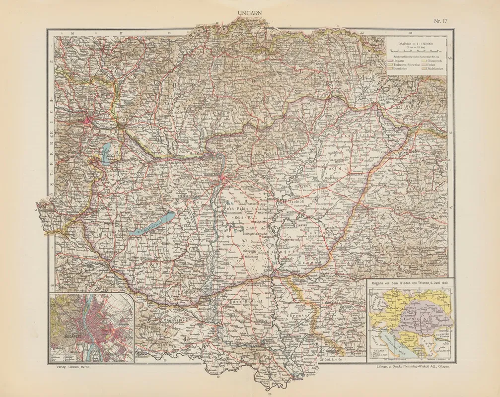 Ungarn 2 Wall Art by Geographisches Institut der Flemming-Wiskott - High-Resolution Digital Print
