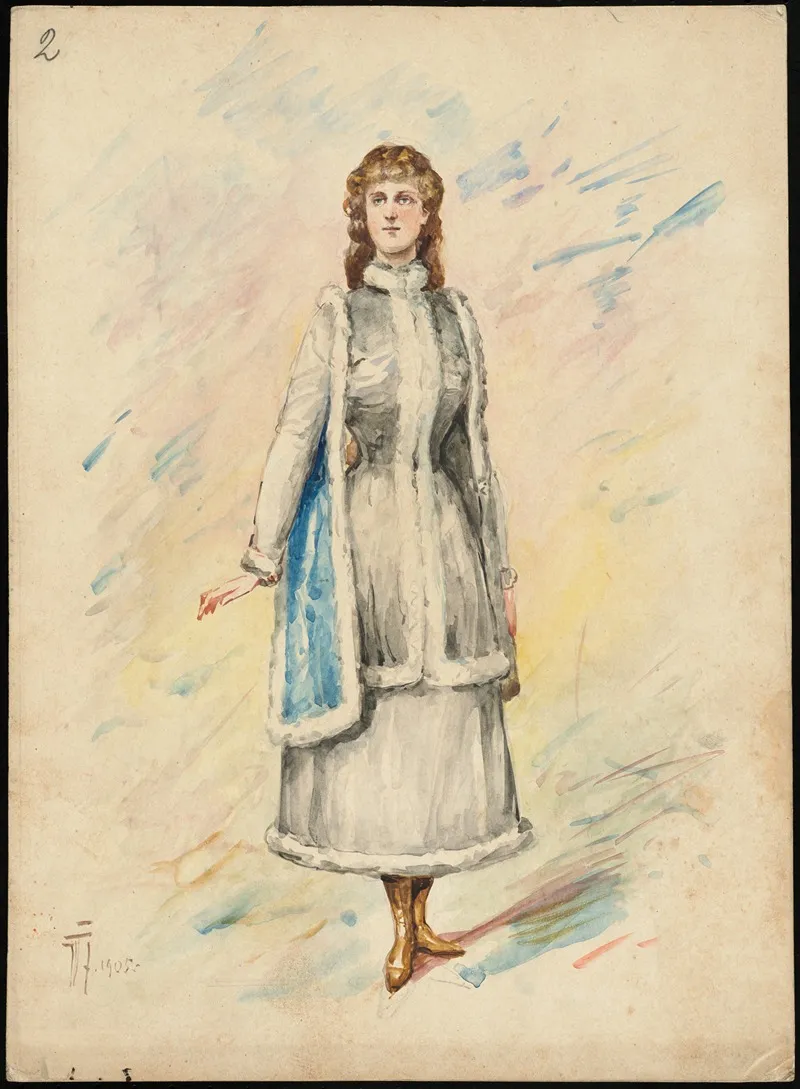 Unidentified Italian Opera Costume Design Plate 2 Wall Art by W. Fasienski - High-Resolution Digital Print