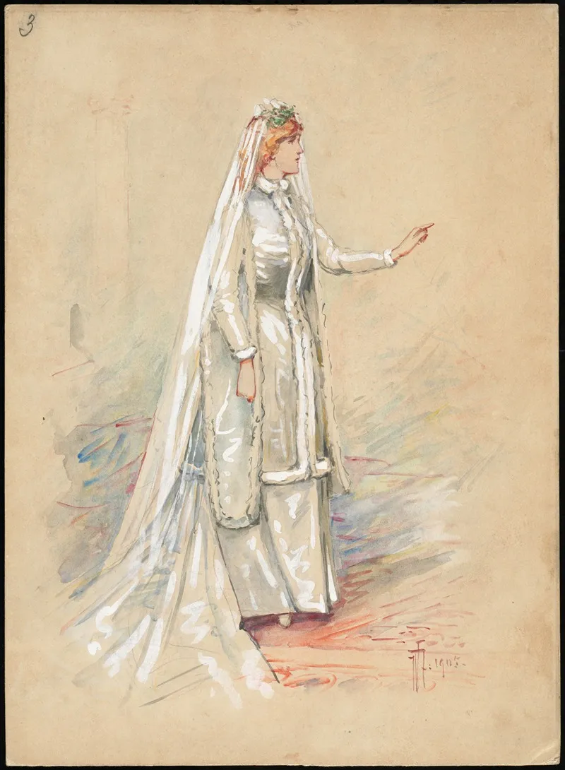 Unidentified Italian Opera Costume Design Plate 3 Wall Art by W. Fasienski - High-Resolution Digital Print