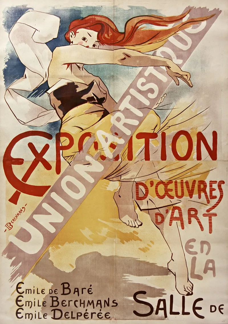 Union Artistique Exposition Doeuvres Dart En La Salle De Wall Art by Émile Berchmans - High-Resolution Digital Print