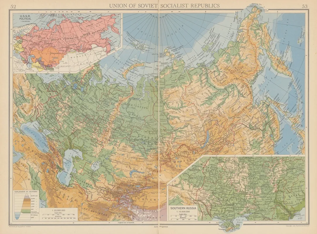 Union Of Soviet Socialist Republics Wall Art by John George Bartholomew - High-Resolution Digital Print