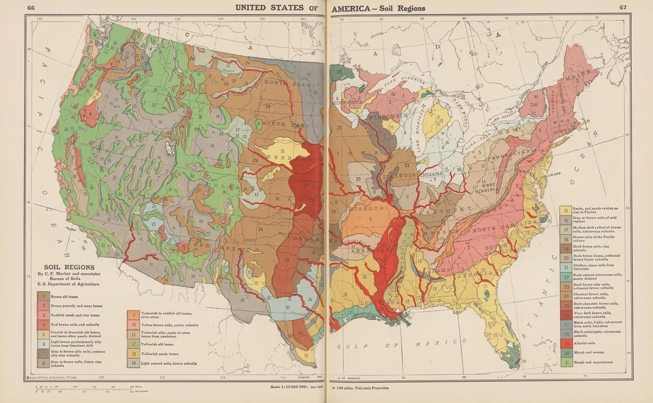 United States Of America Soil Regions Wall Art by John Paul Goode - High-Resolution Digital Print
