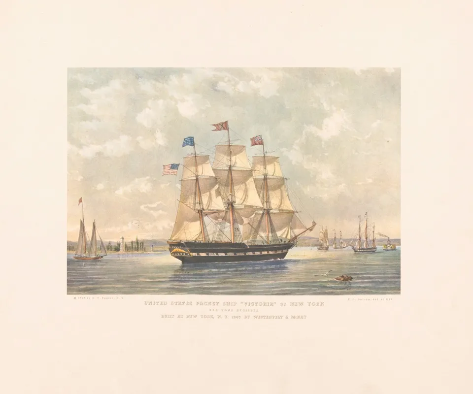United States Packet Ship Victoria Of New York Wall Art by Thomas Goldsworth Dutton - High-Resolution Digital Print
