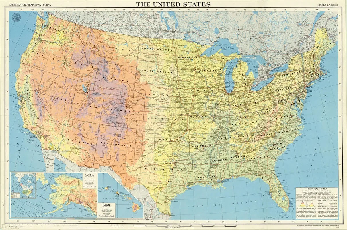 United States Wall Art by American Geographical Society - High-Resolution Digital Print