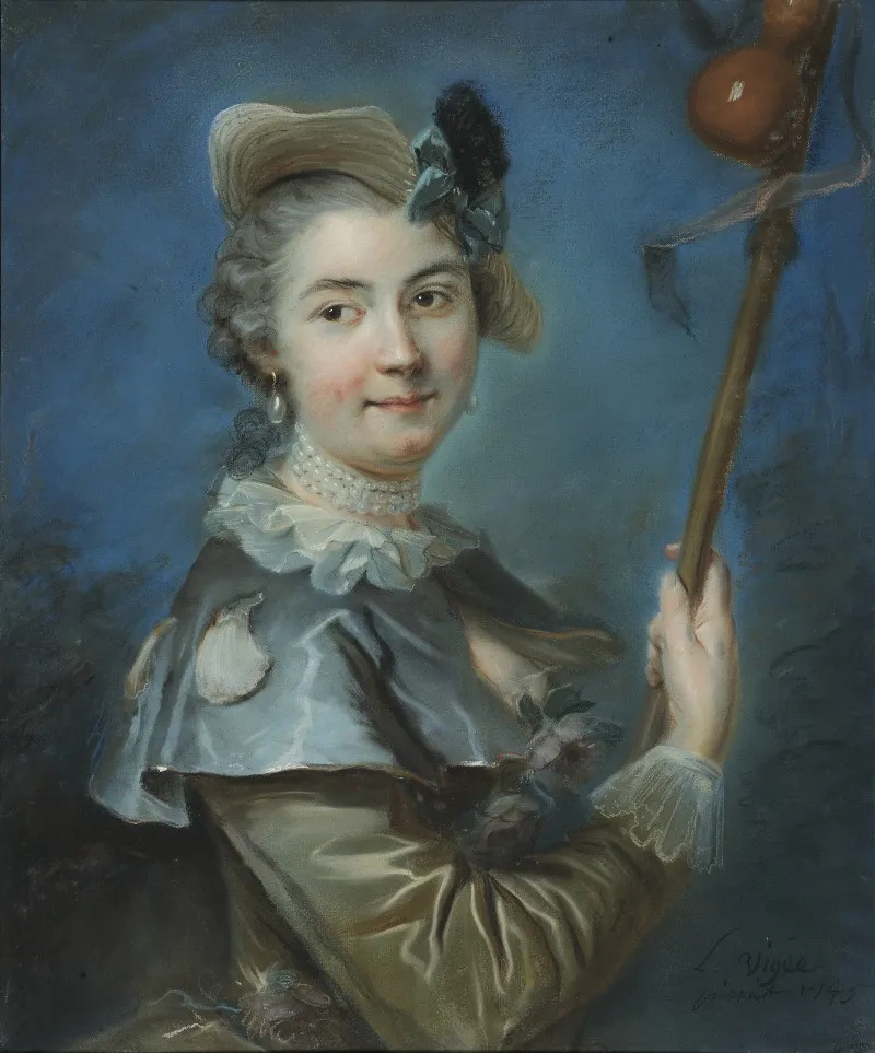 Unknown Woman In Pilgrim Costume Wall Art by Louis Vigée - High-Resolution Digital Print