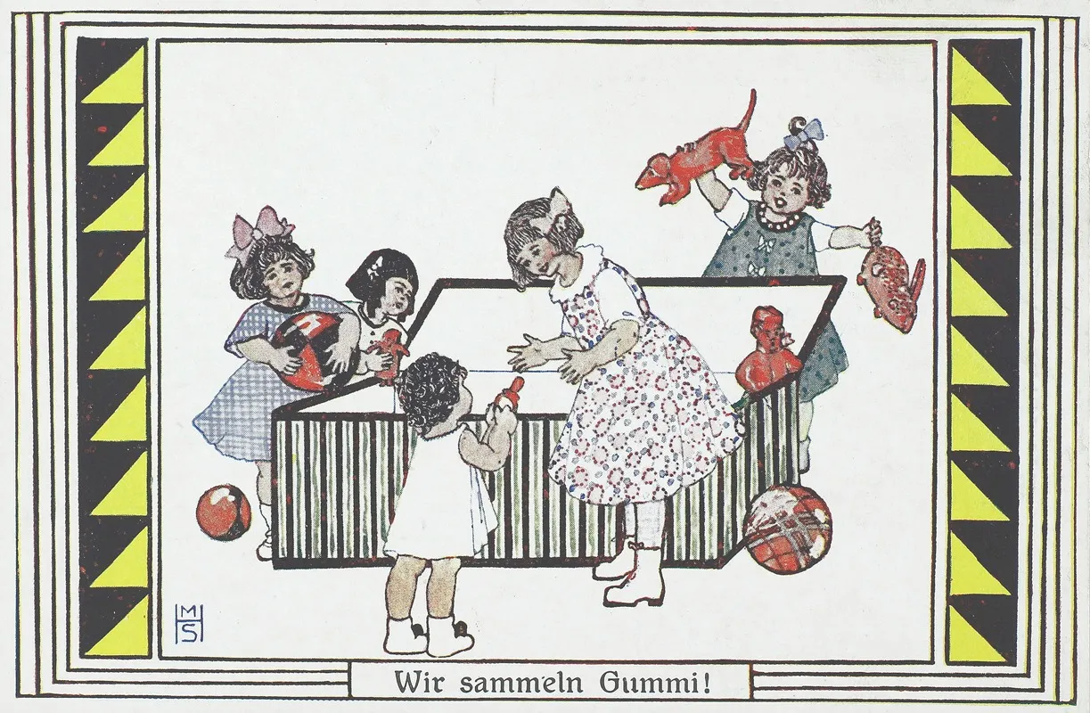 Unsere Kinder Im Kriege Wir Sammeln Gummi Wall Art by Marianne Hitschmann-Steinberger - High-Resolution Digital Print