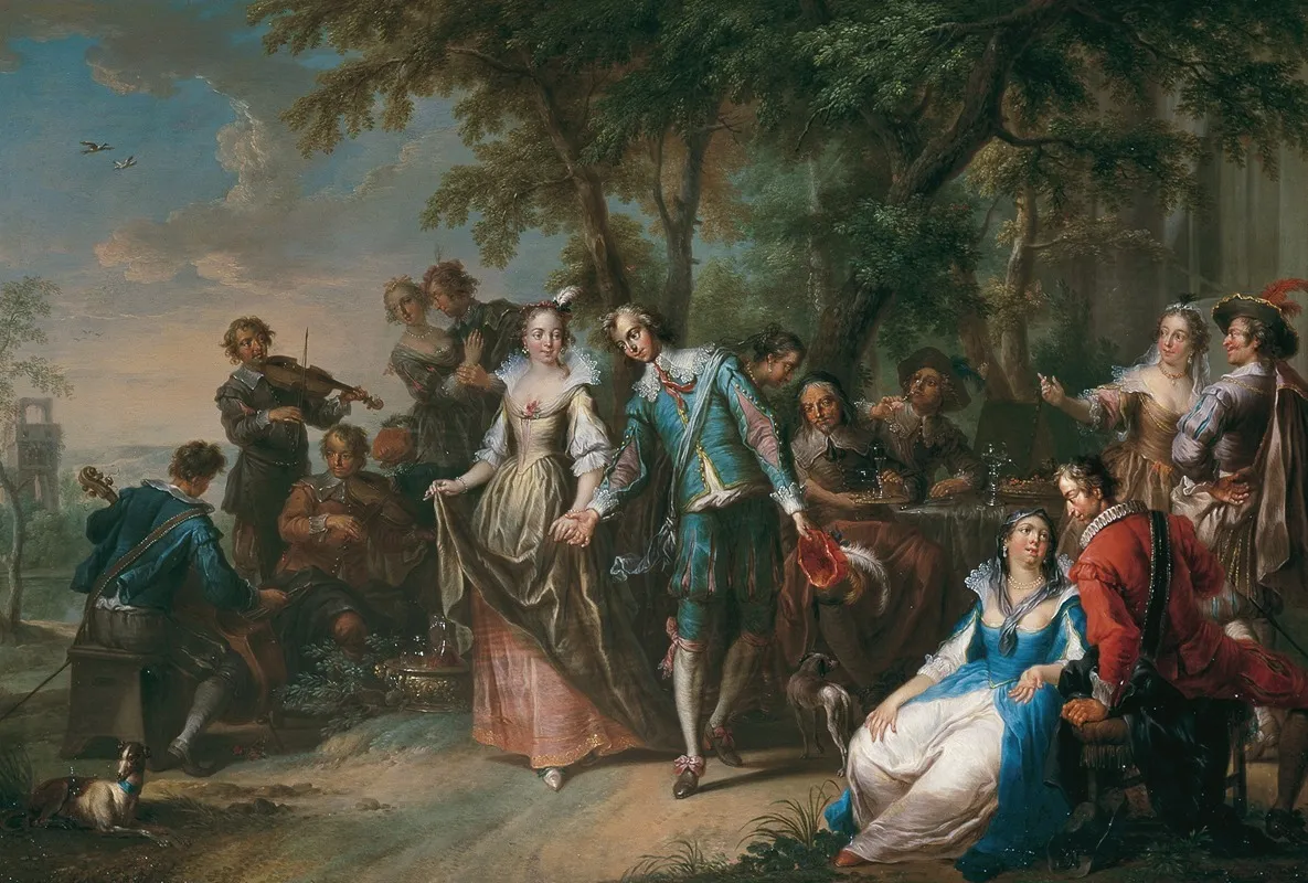 Unterhaltung Im Freien Mit Tanz Wall Art by Franz Christoph Janneck - High-Resolution Digital Print