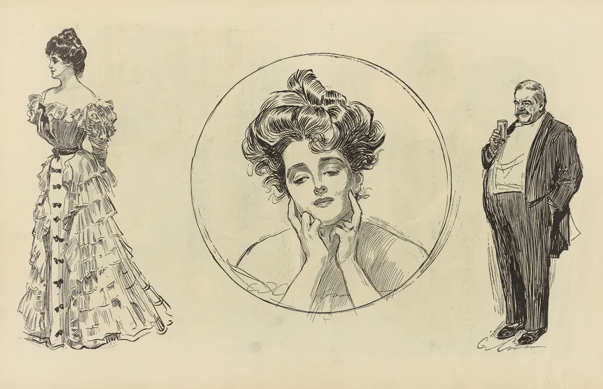 Illustration 310 by Charles Dana Gibson Wall Art by Charles Dana Gibson - Canvas Print