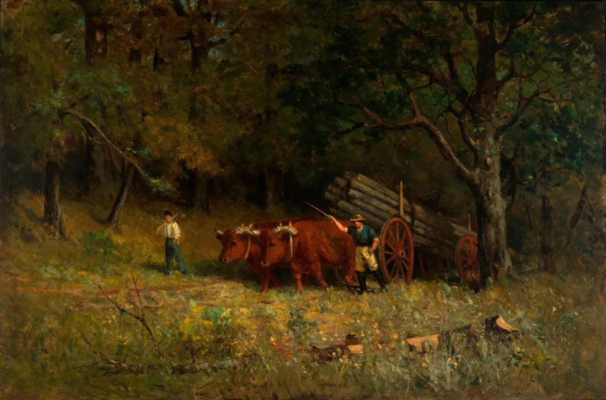 Untitled Boy And Man With Oxen