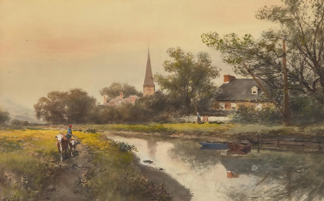 Untitled Country Scene Wall Art by Frank F. English - High-Resolution Digital Print