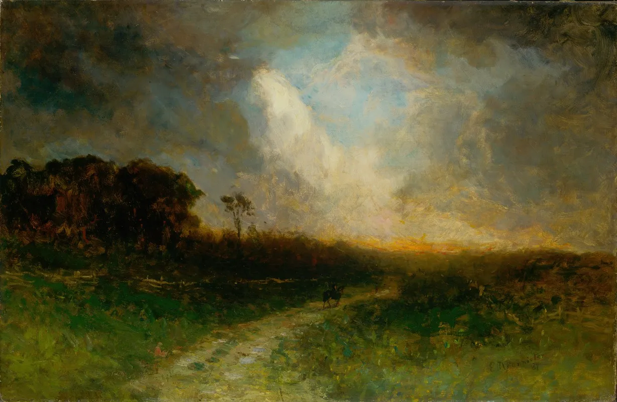 Untitled Landscape Man On Horse