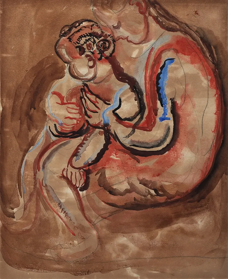 Untitled Mother And Child 2 Wall Art by Frances Hodgkins - High-Resolution Digital Print