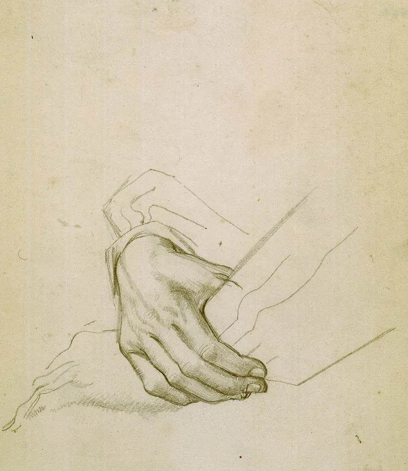 Untitled Study Of Hands Preparatory Drawing For The Marriage At Cana
