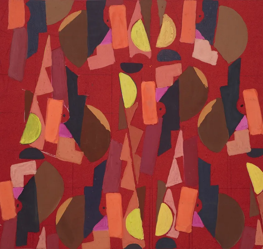 Untitled Textile Design No Vi Wall Art by Frances Hodgkins - High-Resolution Digital Print