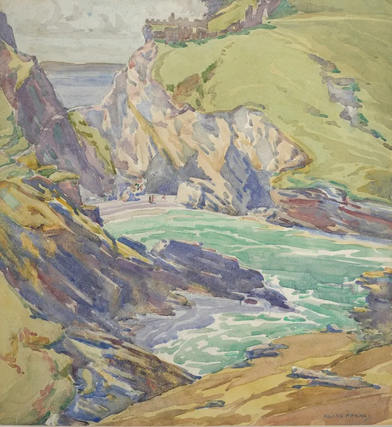 Untitled Tintagel Haven With Ruins Of Tintagel Castle Cornwall