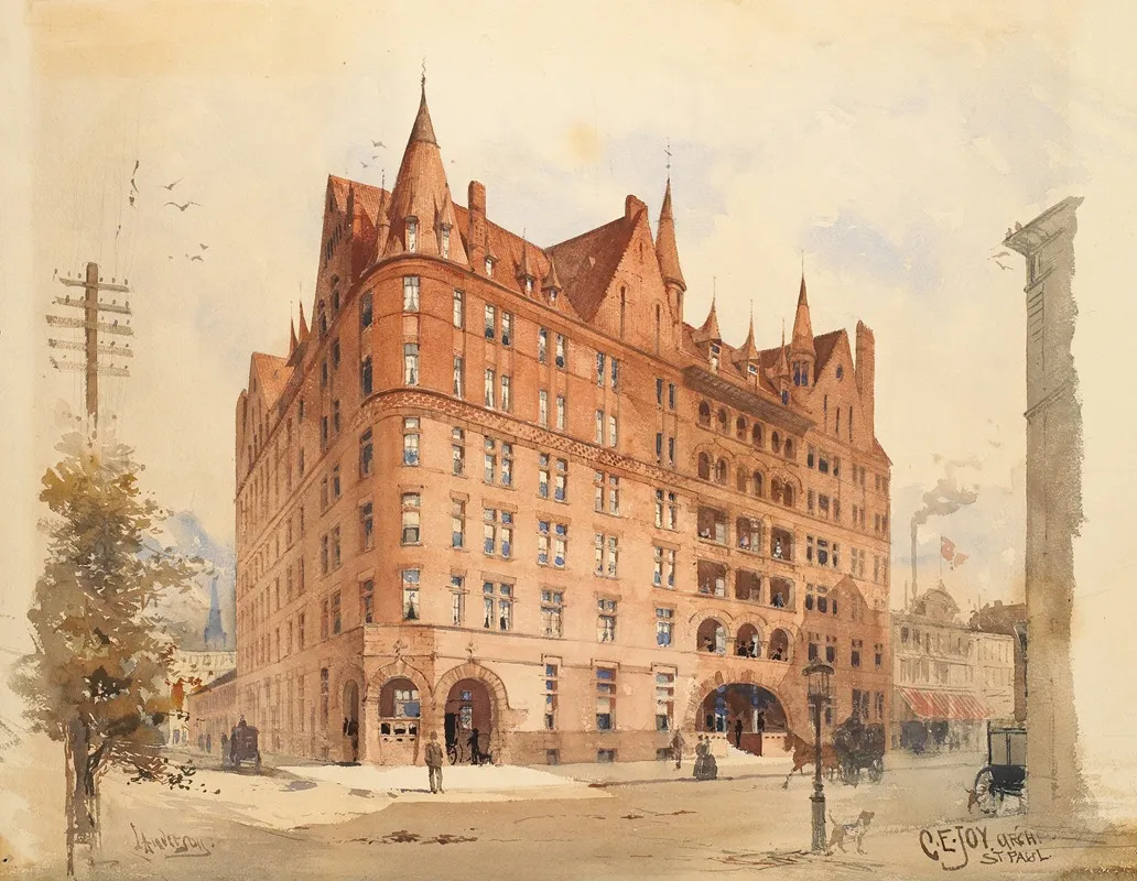 Untitled Victorian Red Brick And Stone Building Wall Art by Lennart Anderson - High-Resolution Digital Print