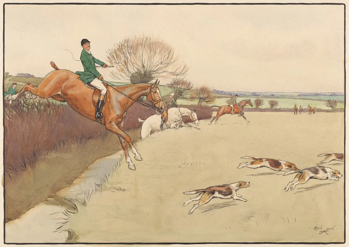 Up And Over Wall Art by Cecil Charles Windsor Aldin - High-Resolution Digital Print