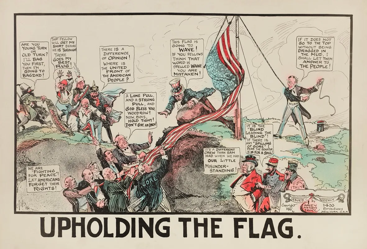Upholding The Flag Wall Art by Carey Cartoon Service - High-Resolution Digital Print