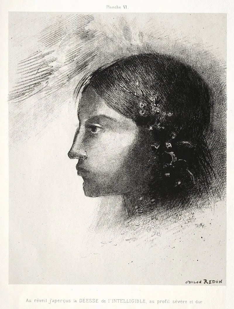 Upon Awakening I Saw The Goddess Of The Intelligible With Her Severe And Hard Profile 2 Wall Art by Odilon Redon - High-Resolution Digital Print