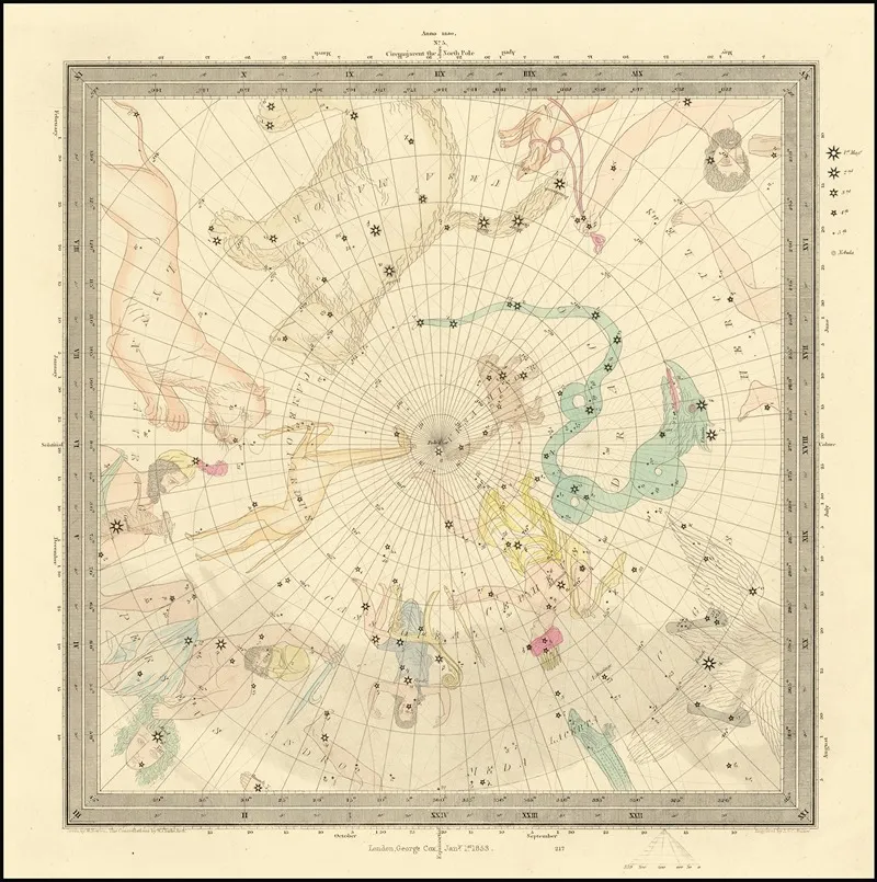 Ursa Major Cassiopea Wall Art by William Barnard Clarke - High-Resolution Digital Print