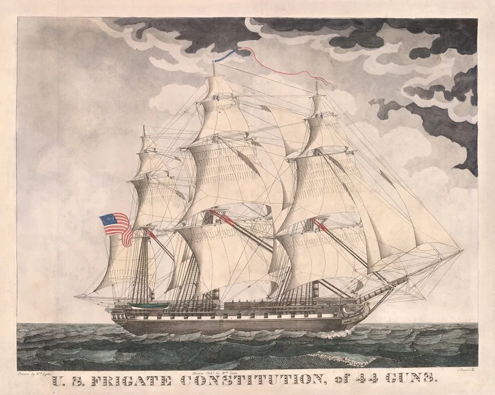 Us Frigate Constitution Wall Art by William Lynn - High-Resolution Digital Print