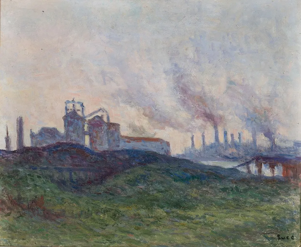 Usine Pres Du Canal Wall Art by Maximilien Luce - High-Resolution Digital Print