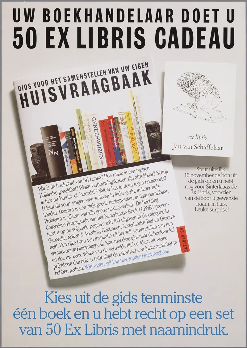 Uw Boekhandelaar Doet U 50 Ex Libris Cadeau Wall Art by CPNB - High-Resolution Digital Print