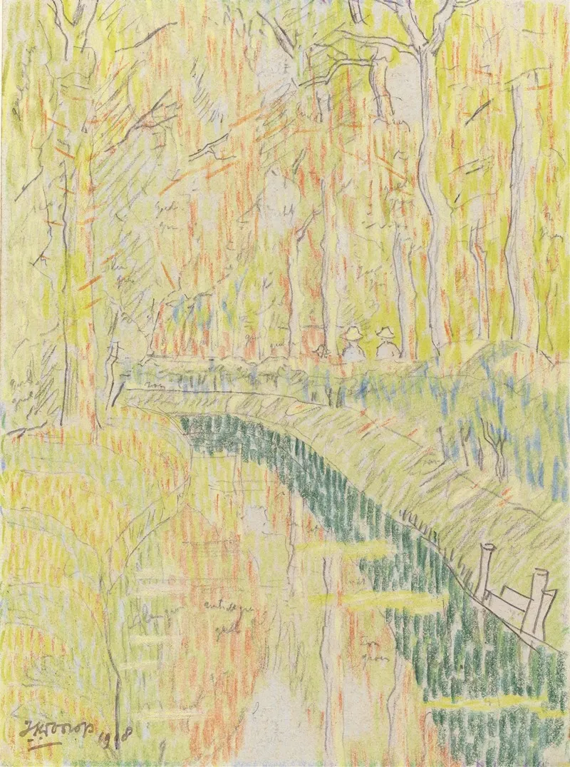 Vaart Tussen Bomen Wall Art by Jan Toorop - High-Resolution Digital Print