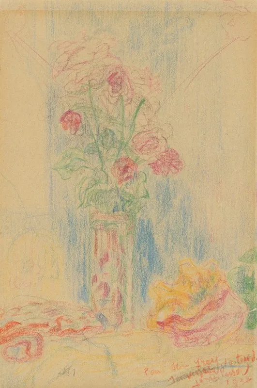 Vaas Met Bloemen En Schelp Wall Art by James Ensor - High-Resolution Digital Print