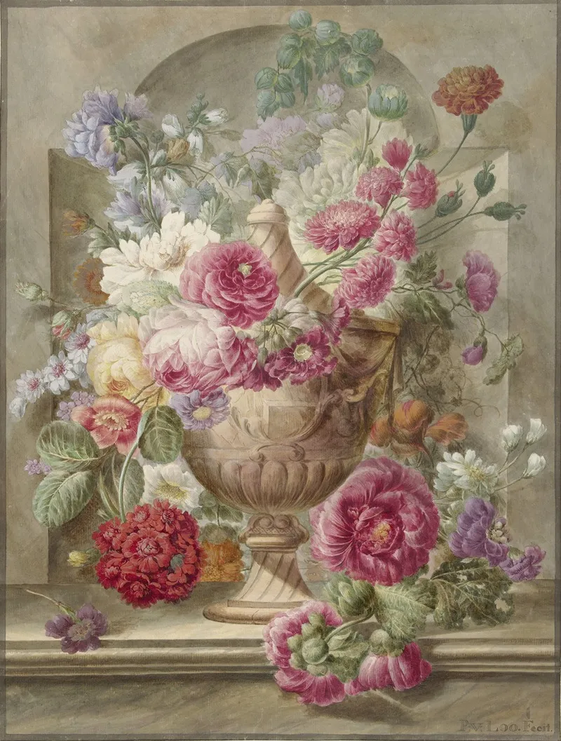 Vaas Met Bloemen Wall Art by Pieter van Loo - High-Resolution Digital Print