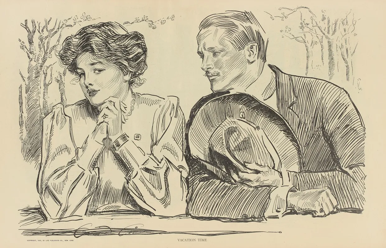 Vacation Time Wall Art by Charles Dana Gibson - High-Resolution Digital Print