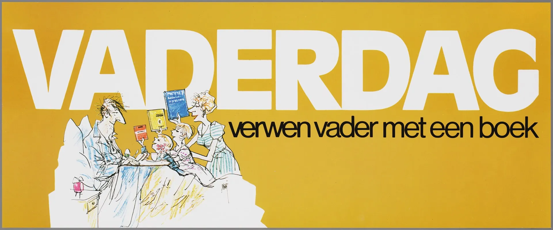 Vaderdag Verwen Vader Met Een Boek Wall Art by Peter van Straaten - High-Resolution Digital Print