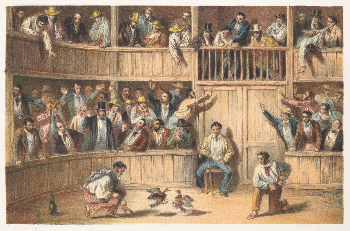 Valla De Gallos Wall Art by Pierre Toussaint Frédéric Mialhe - High-Resolution Digital Print