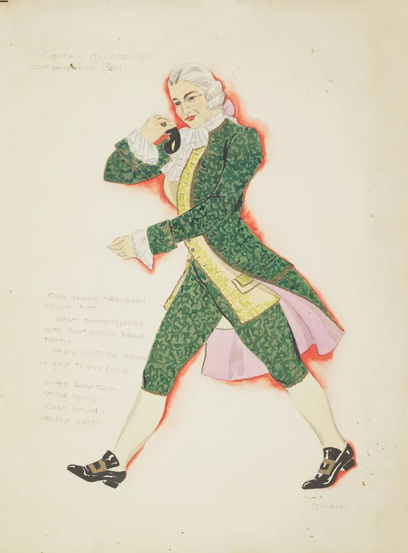 Valley Forge Captain In Colonial Costume For Ball Wall Art by Fuerst - High-Resolution Digital Print