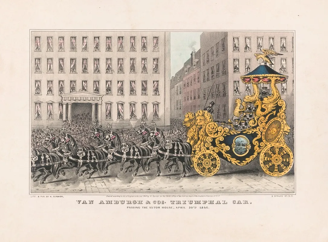 Van Amburgh Passing The Astor House April 20th 1846