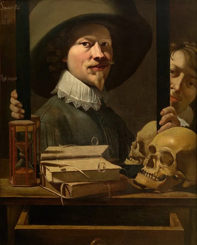 Vanitas Portrait Of The Painter Wall Art by Antonie van Steenwinckel - High-Resolution Digital Print