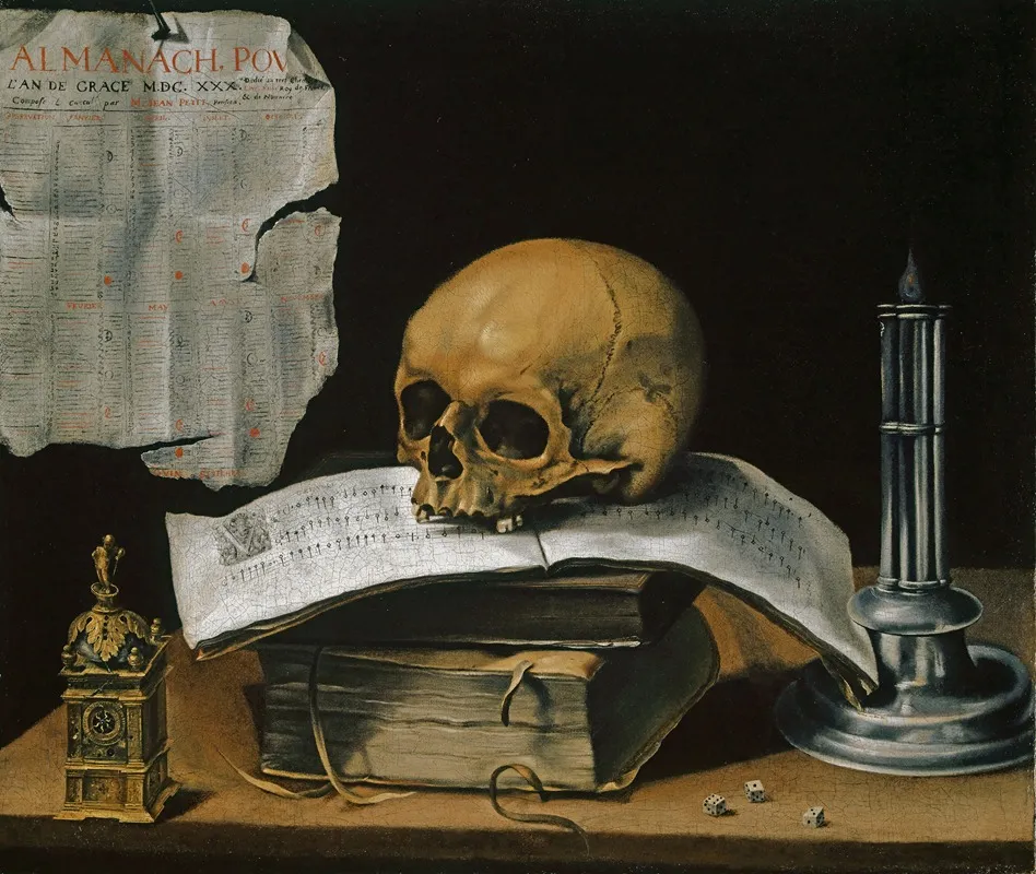 Vanitas Still Life With Skull Wall Art by Sebastian Stoskopff - High-Resolution Digital Print