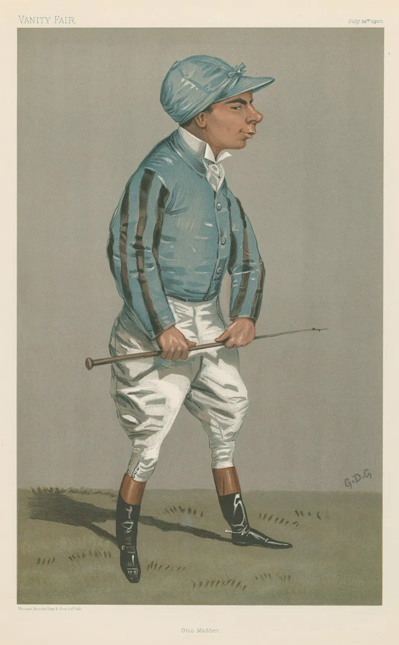 Vanity Fair Jockeys Otto Madden July 25 1900 Wall Art by Godfrey Douglas Giles - High-Resolution Digital Print