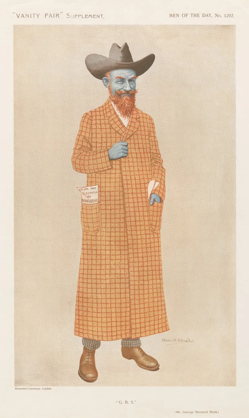 Vanity Fair Literary G B S Mr George Bernard Shaw Wall Art by Alick P. F. Ritchie - High-Resolution Digital Print