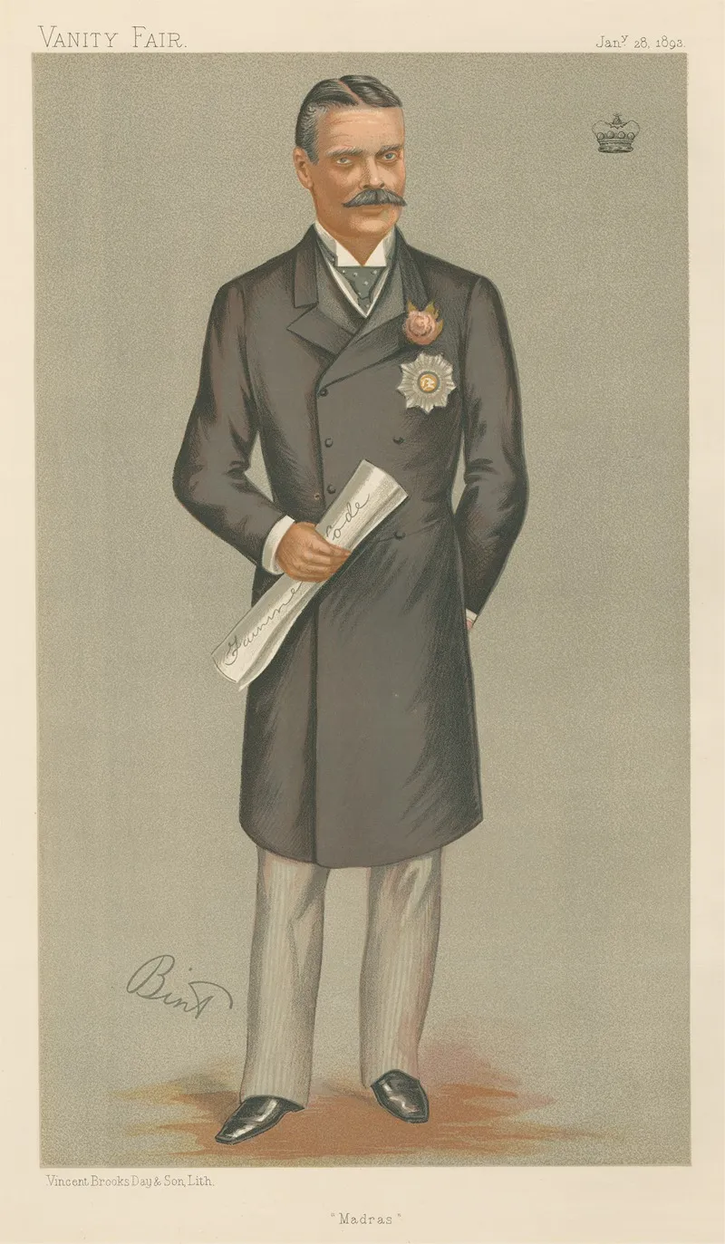 Vanity Fair Politicians Madras Lord Wenlock 28 January 1893 Wall Art by Mrs. J. D. Rees - High-Resolution Digital Print