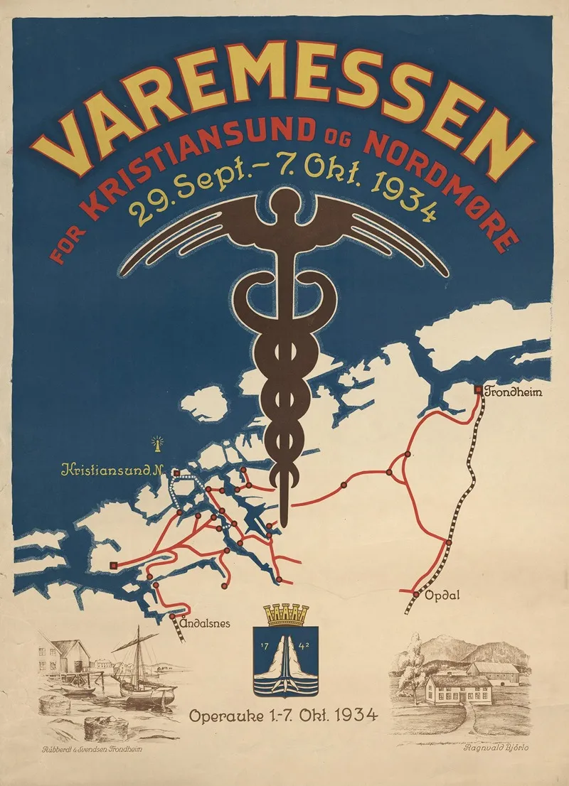 Varemessen For Kristiansund Og Nordmore 29 Sept 7 Okt 1934 Wall Art by Ragnvald Bjørlo - High-Resolution Digital Print